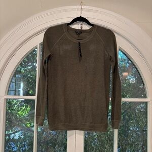 Theory Rayelle Sweater in Cotton Cashmere Olive Green